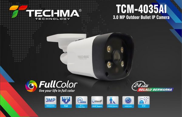 3 MP Outdoor Bullet IP Camera Full Color