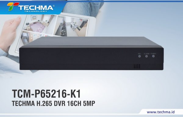 TECHMA TCM-P65216-K1 H.265 DVR 16CH 5MP